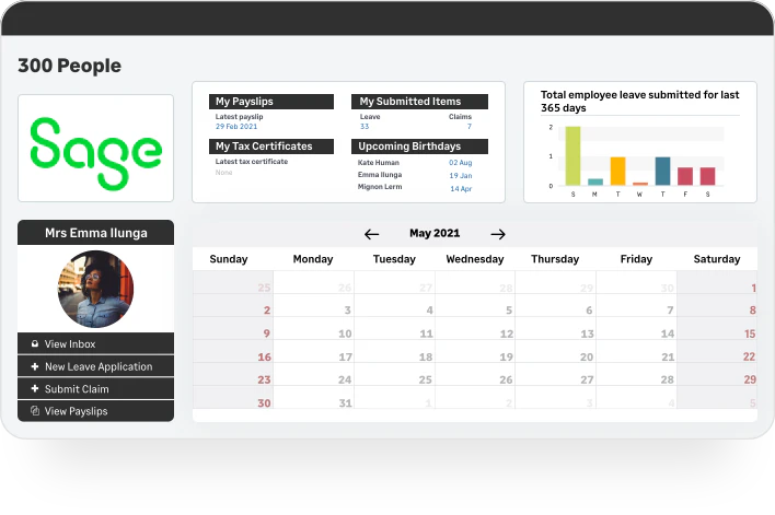 screenshot of Sage 300 People
